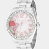 BETSEY TIME BACK 2 SKOOL WATCH SILVER -Betsey Johnson BJW136