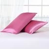 BETSEYS SOLID SATIN STANDARD PILLOWCASE PINK -Betsey Johnson BJ SOLID SATIN PILLOWCASE LT PASTEL PINK C