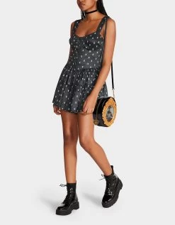 KITSCH GOLDEN MIRROR CROSSBODY BLACK -Betsey Johnson BetseyLifestyleHandbagPlate BLACK LACE BLACK2 1