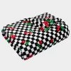 BETSEYS CHERRY CHECKER RED THROW BLANKET MULTI 1 BETSEYS CHERRY CHECKER RED THROW BLANKET MULTI -Betsey Johnson CHERRY CHECKER THROW OPEN BRIGHT RED A