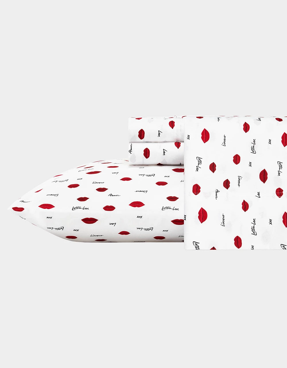 BETSEYS LOVE LIPS RED KING SHEET SET MULTI 3 BETSEYS LOVE LIPS RED KING SHEET SET MULTI