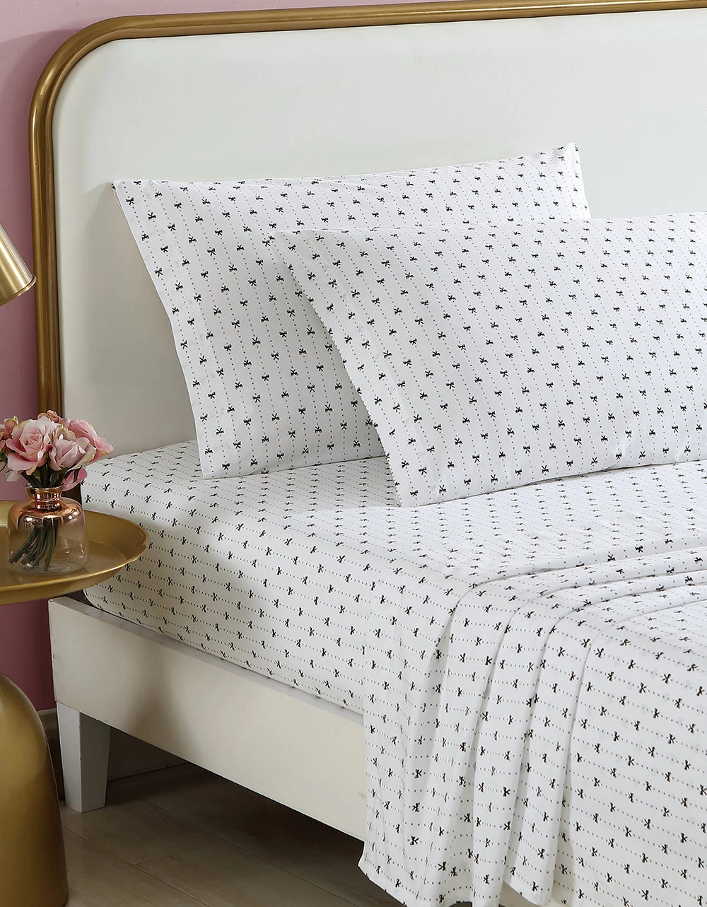 BETSEYS RIBBON PINSTRIPE WHITE TWIN SHEET SET MULTI 4 BETSEYS RIBBON PINSTRIPE WHITE TWIN SHEET SET MULTI - Image 2