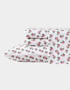 BETSEYS TINY PINK ROSES FULL SHEET SET MULTI